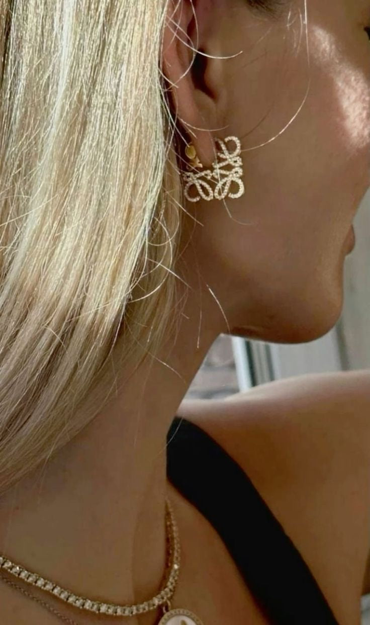 Loewe - Anagram crystal-embellished earrings