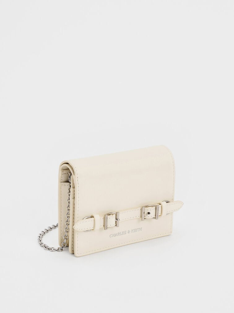 Sloane Chain-Handle Wallet - Cream
