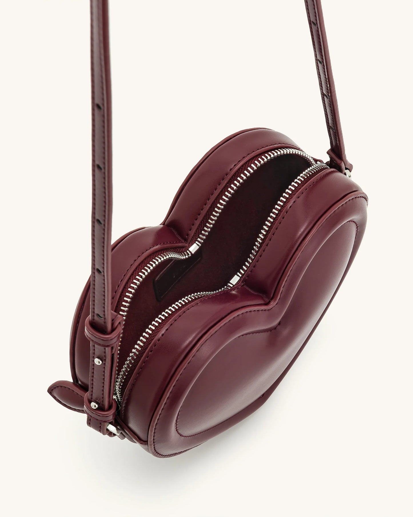 Arlene Heart Shaped Bag - Burgundy