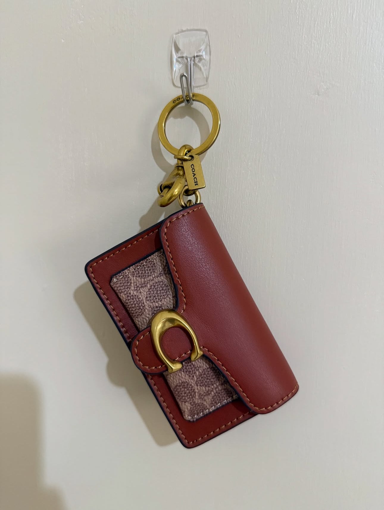 COACH® | Mini Tabby Bag Charm In signature canvas brown