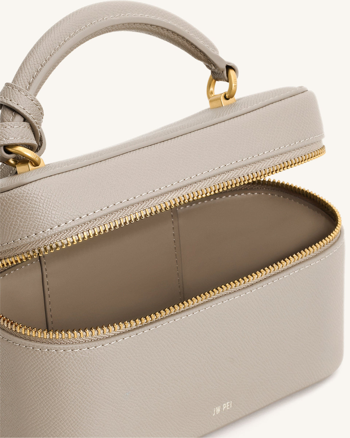 Cleo Box Shape Top Handle Bag - beige