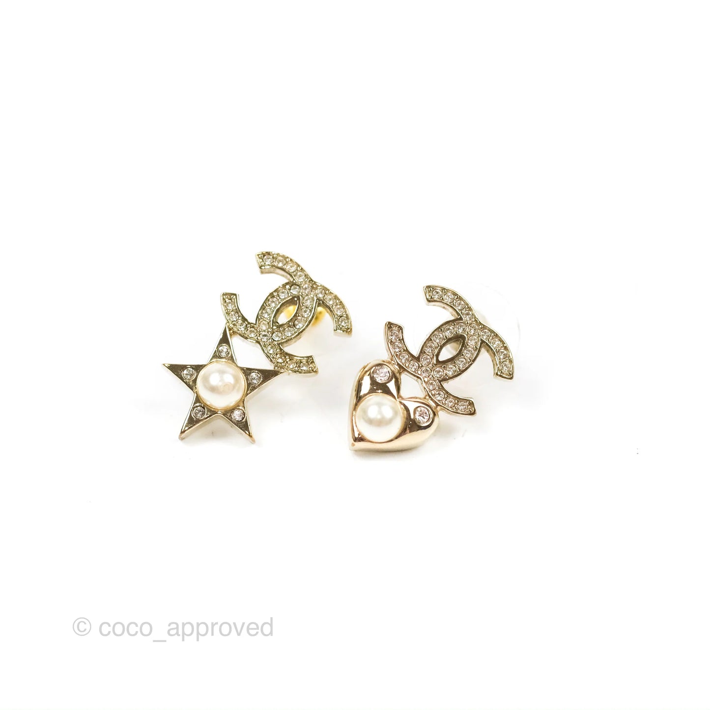 Vintage Chanel star & heart studs