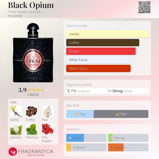 Yves Saint Laurent Black Opium Perfume Edp For Women 90ml