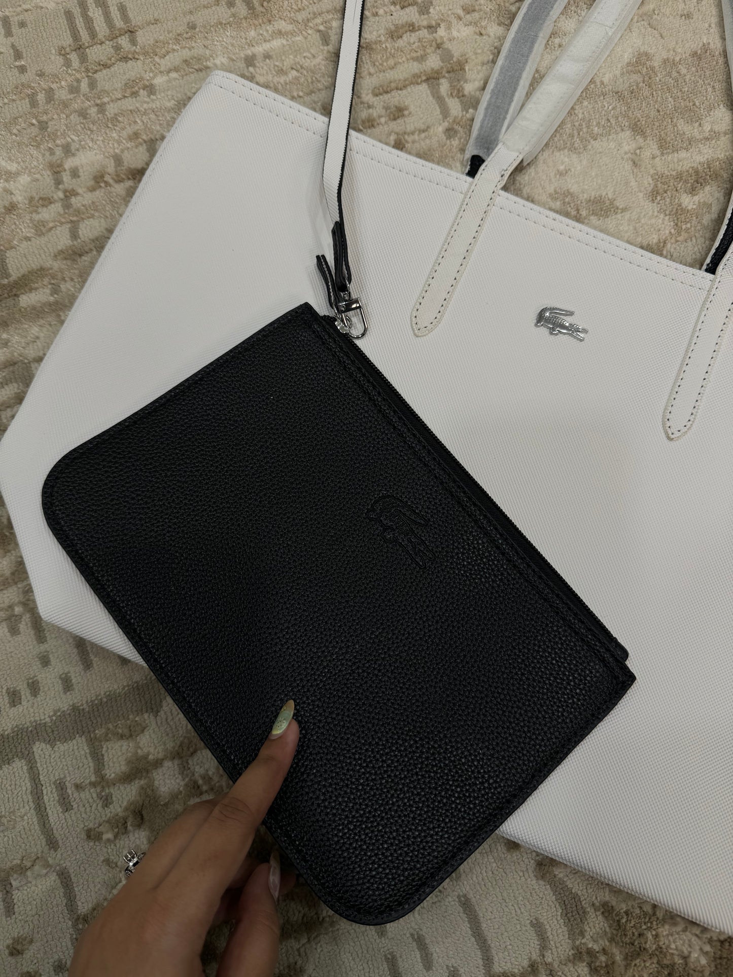 Lacoste tote white
