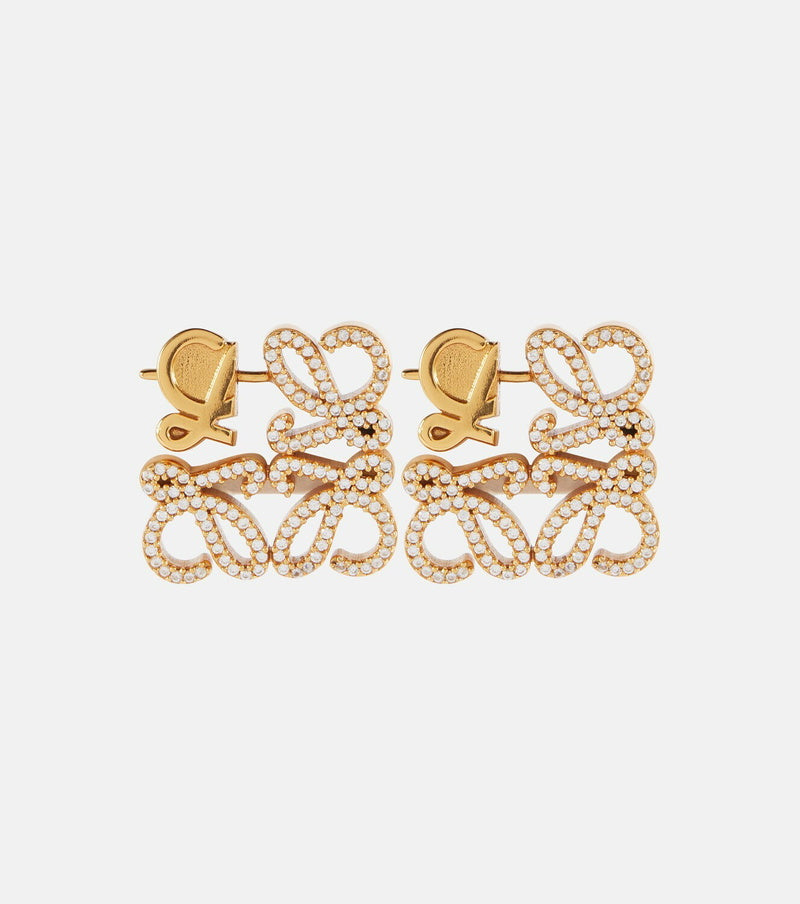 Loewe - Anagram crystal-embellished earrings