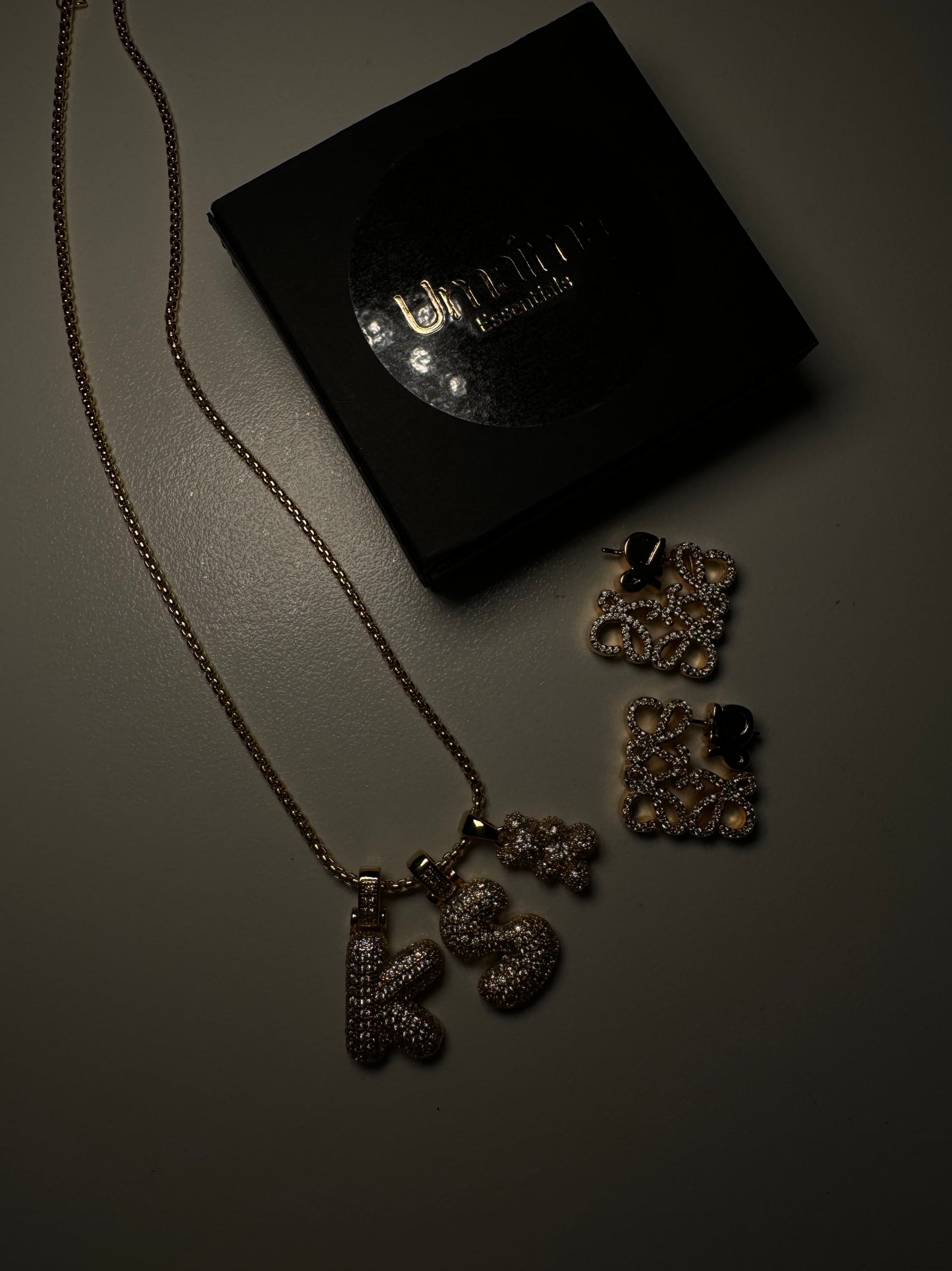 Bubble necklace & chain gold