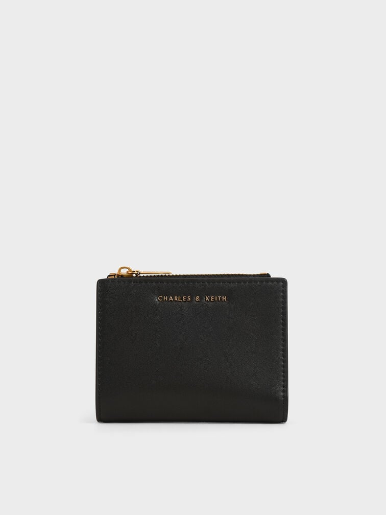 Charles & Keith Harmonee Top Zip Small Wallet- Black