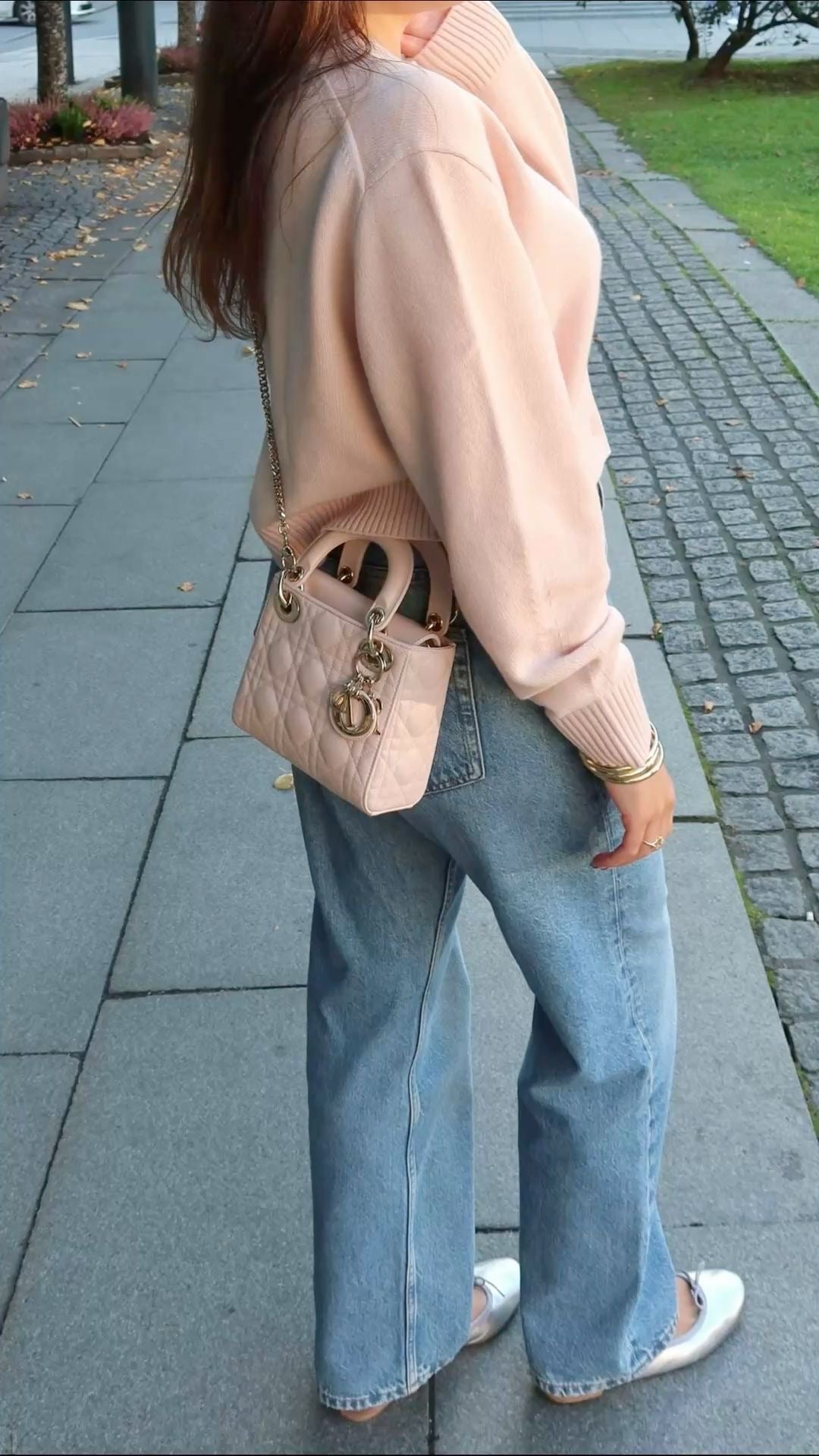 Medium lady Dior gloss pink