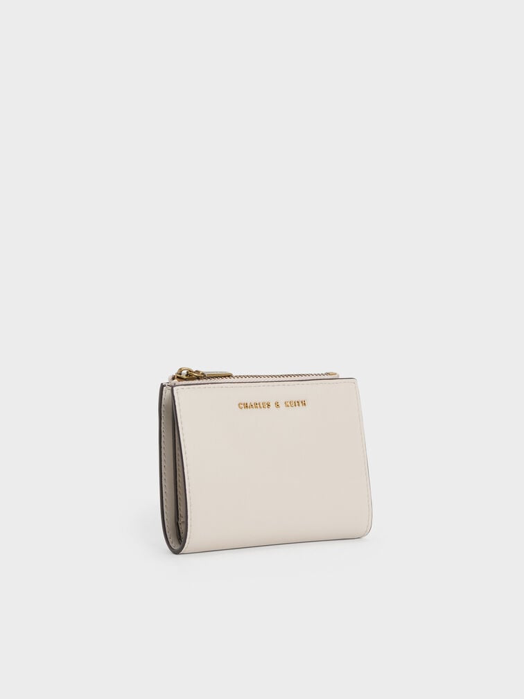 Charles & Keith Harmonee Top Zip Small Wallet - Ivory