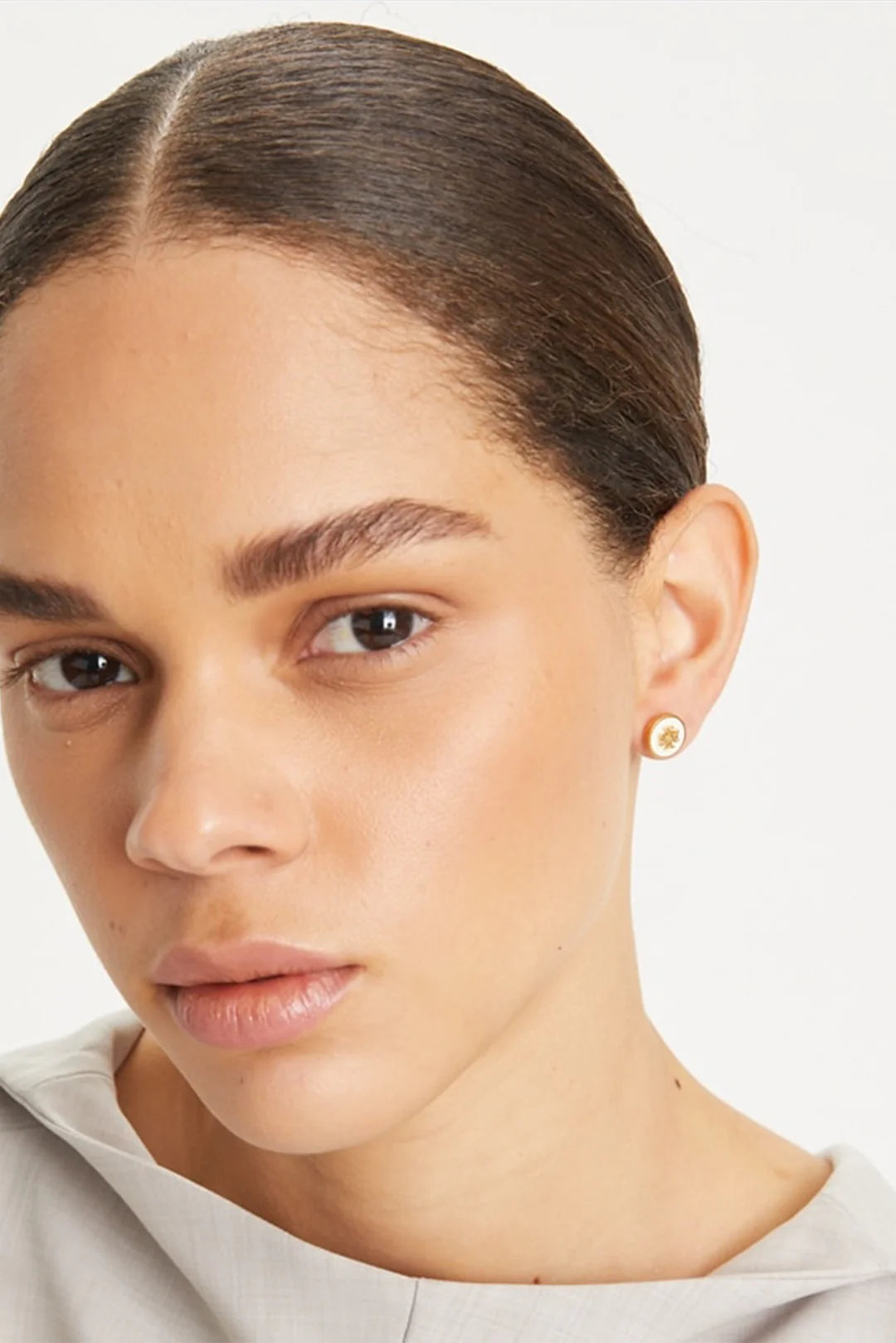 TORY ICON ENAMEL CIRCLE-STUD EARRINGS