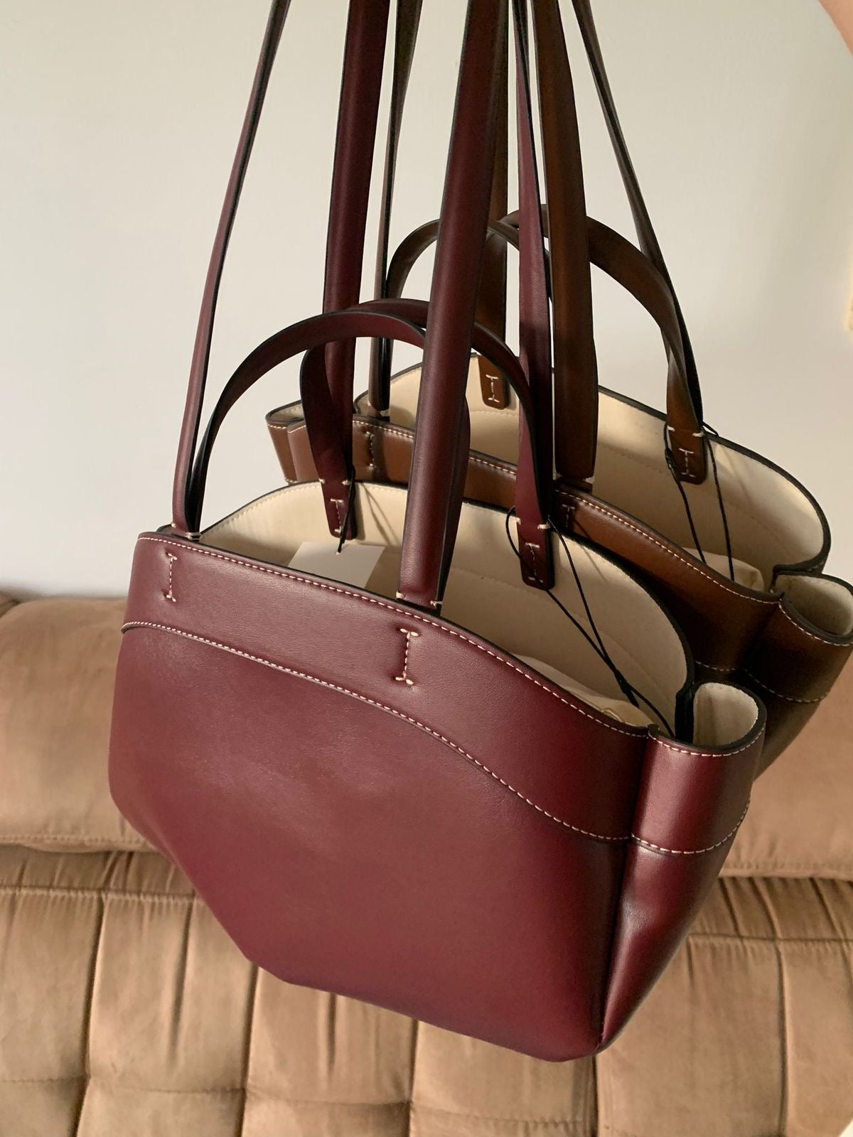 Zara Small Tote Burgundy