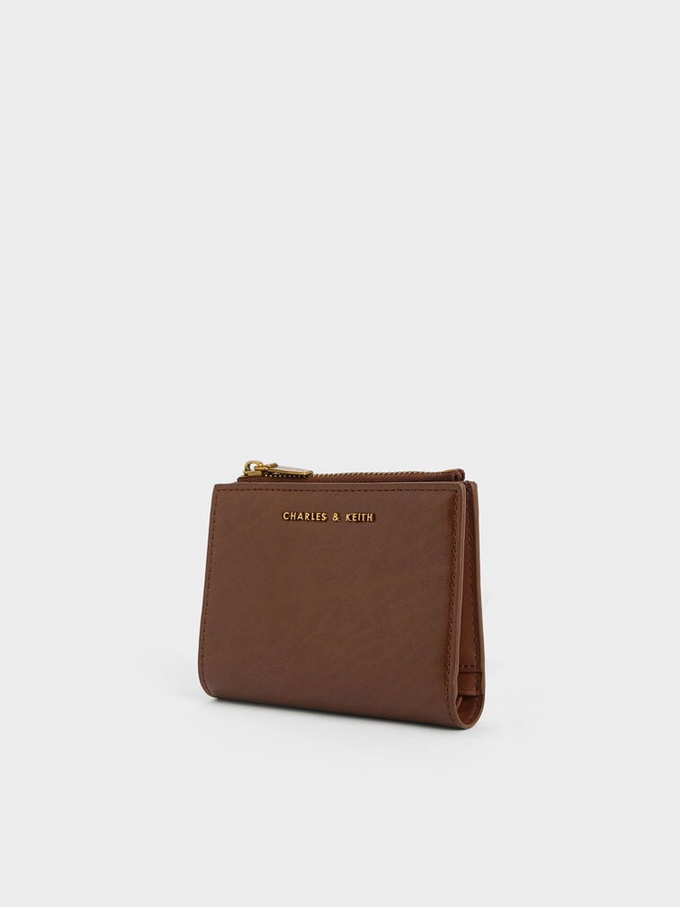 Charles & Keith Harmonies Top Zip Small Wallet - Chocolate