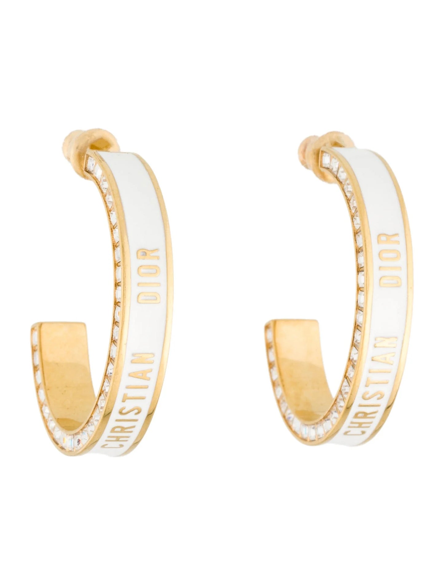 Large Dior Night Code Hoop Earrings