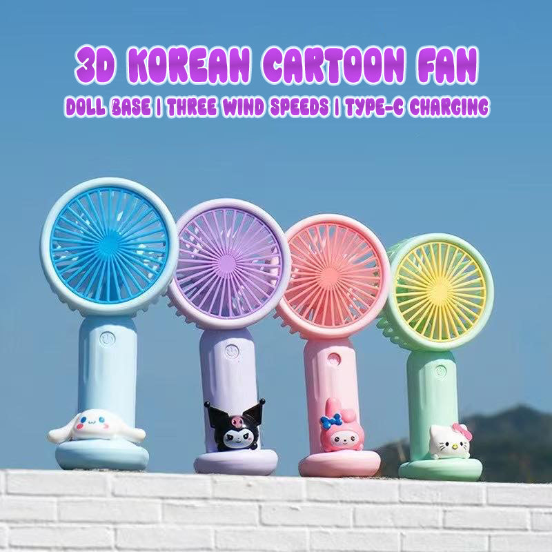 Handy & Rechargeable Mini Anime Cartoon Doll Fan