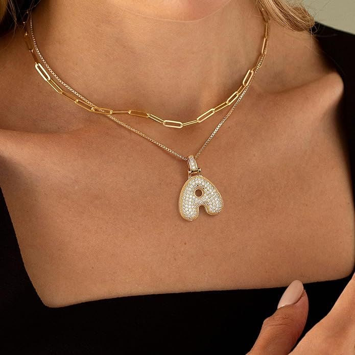 Bubble necklace & chain gold