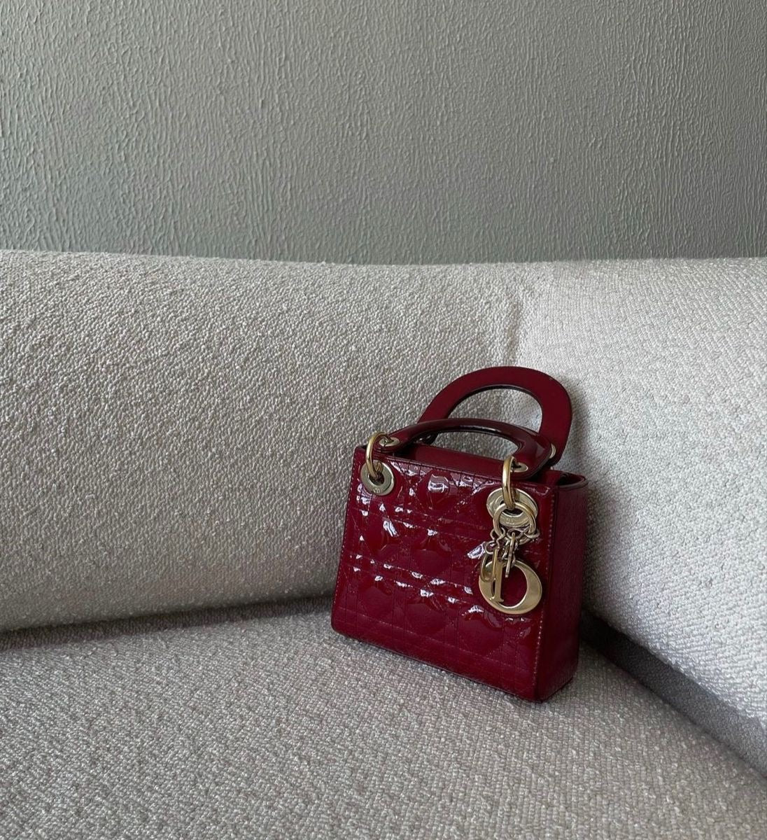 Medium lady Dior gloss Burgundy