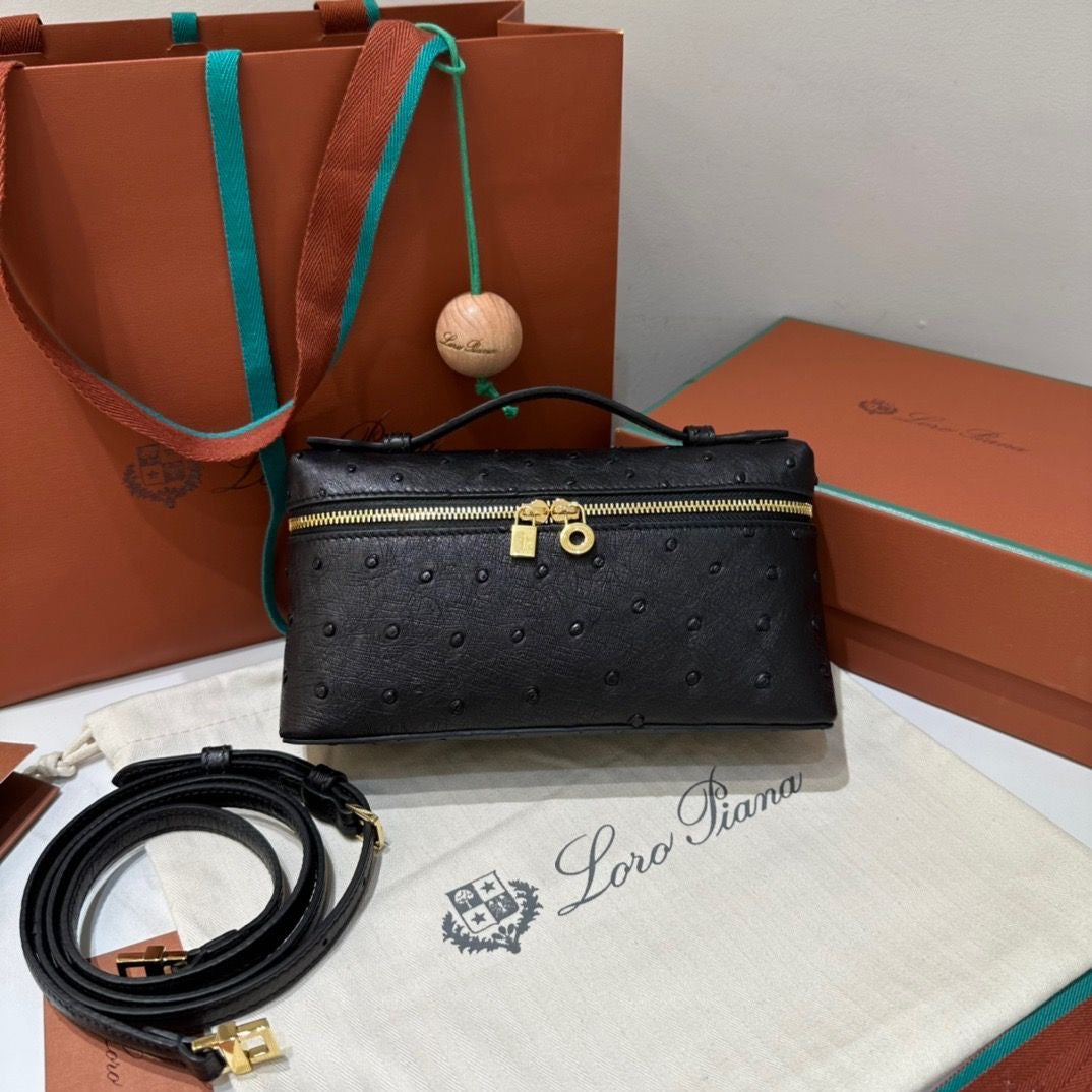 Loro Piana Ostrich black