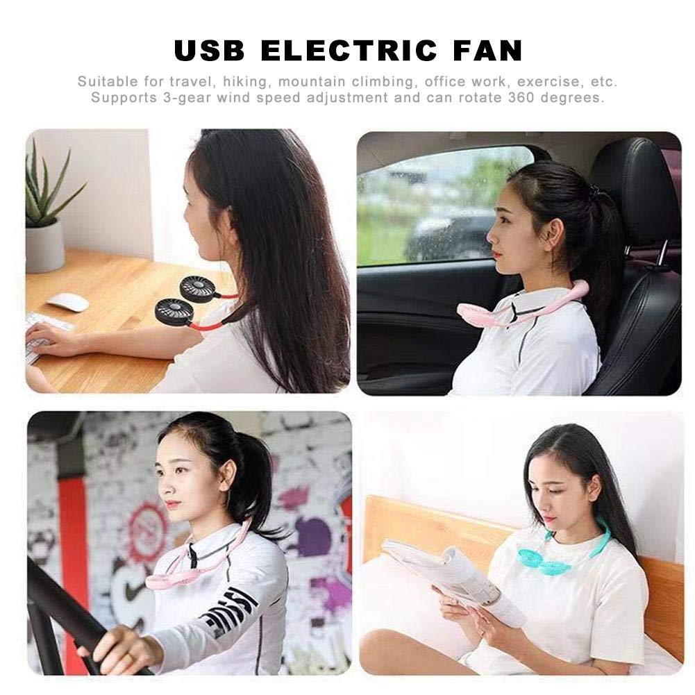 Portable Hand-Free Neck Hanging Rechargeable Fan