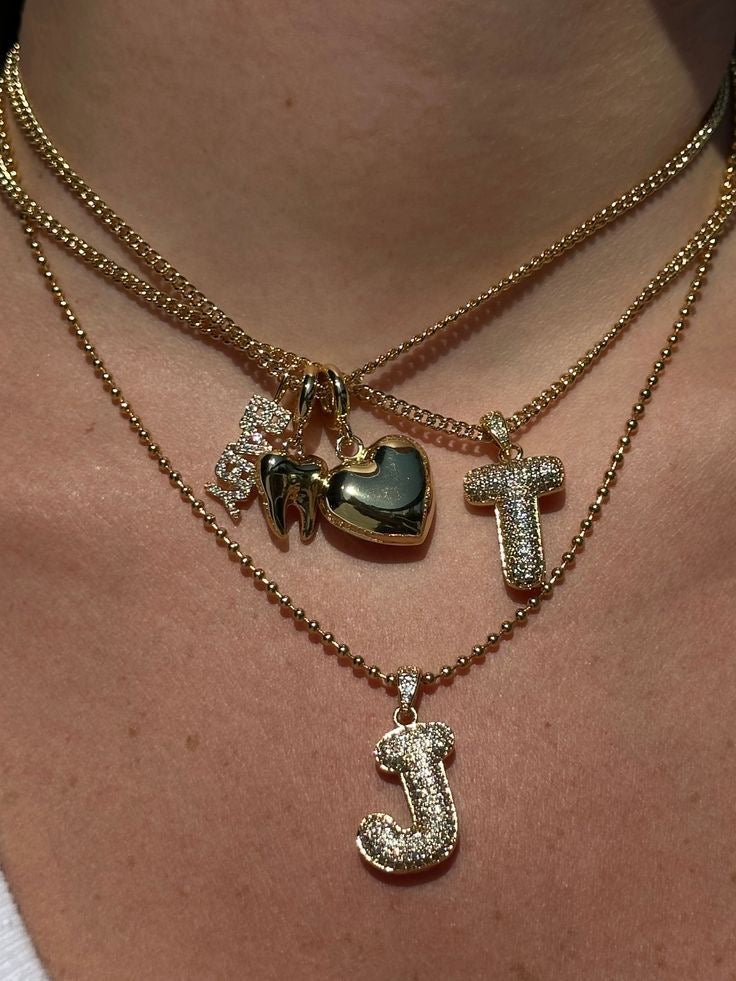 Bubble necklace & chain gold