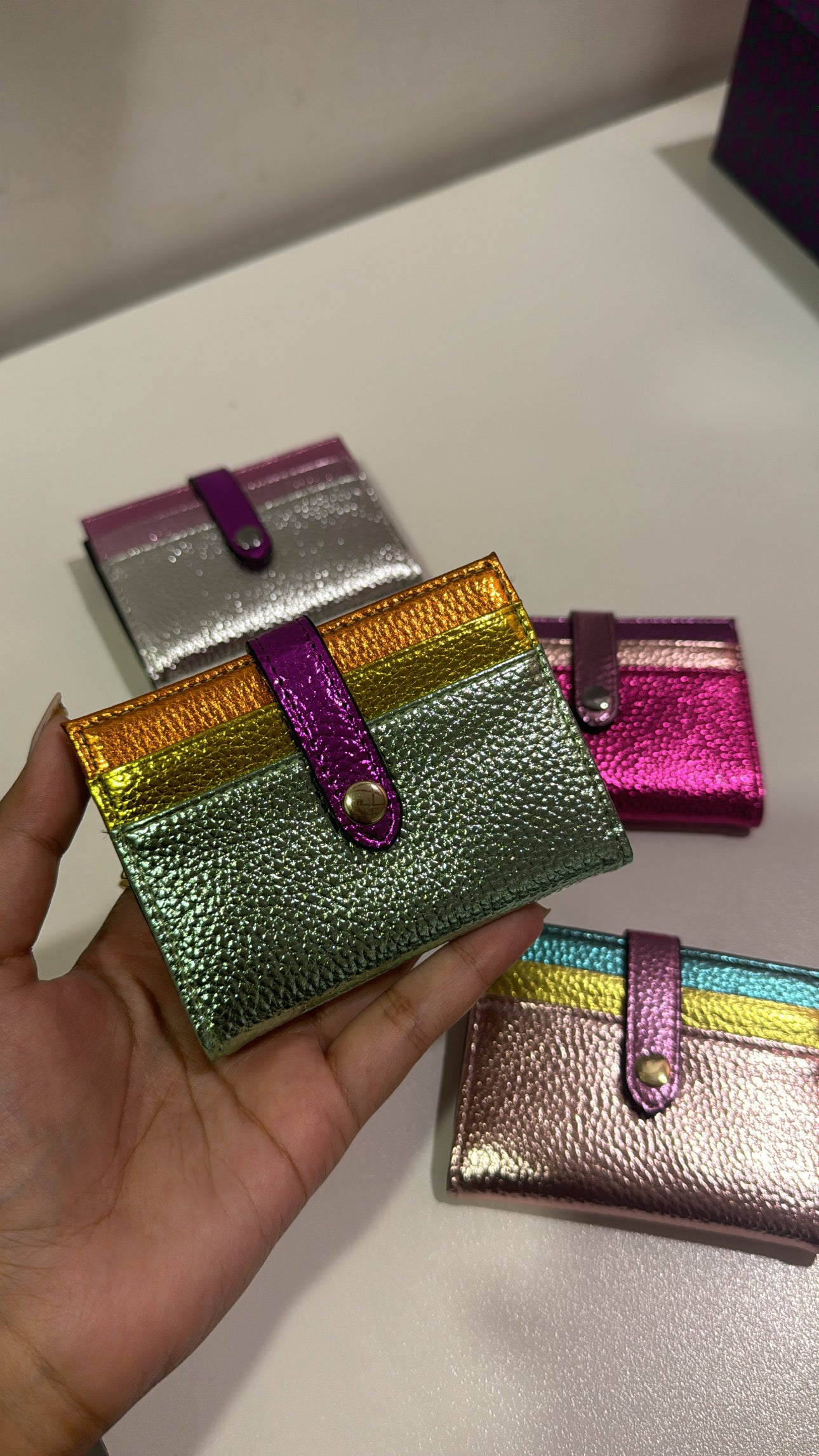 Metallic card holder ( Mint )