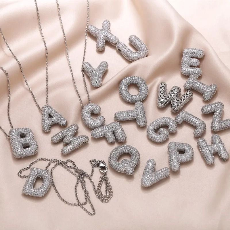 Bubble necklace & chain silver