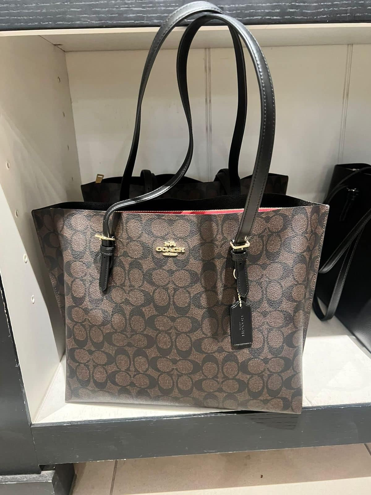 Coach mollie tote in signature canvas ( coffee )