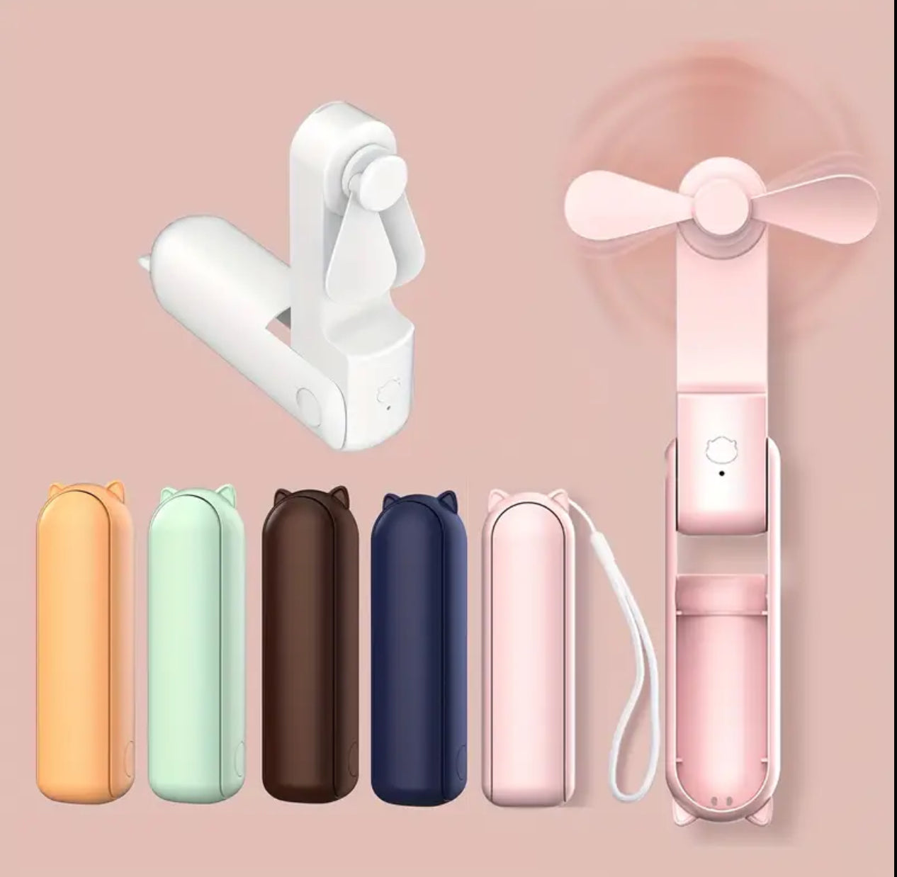 Cut Handheld Fan, Portable With Built-in Power Bank