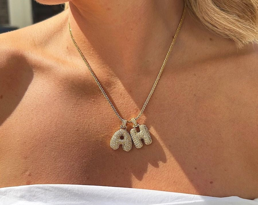 Bubble necklace & chain gold