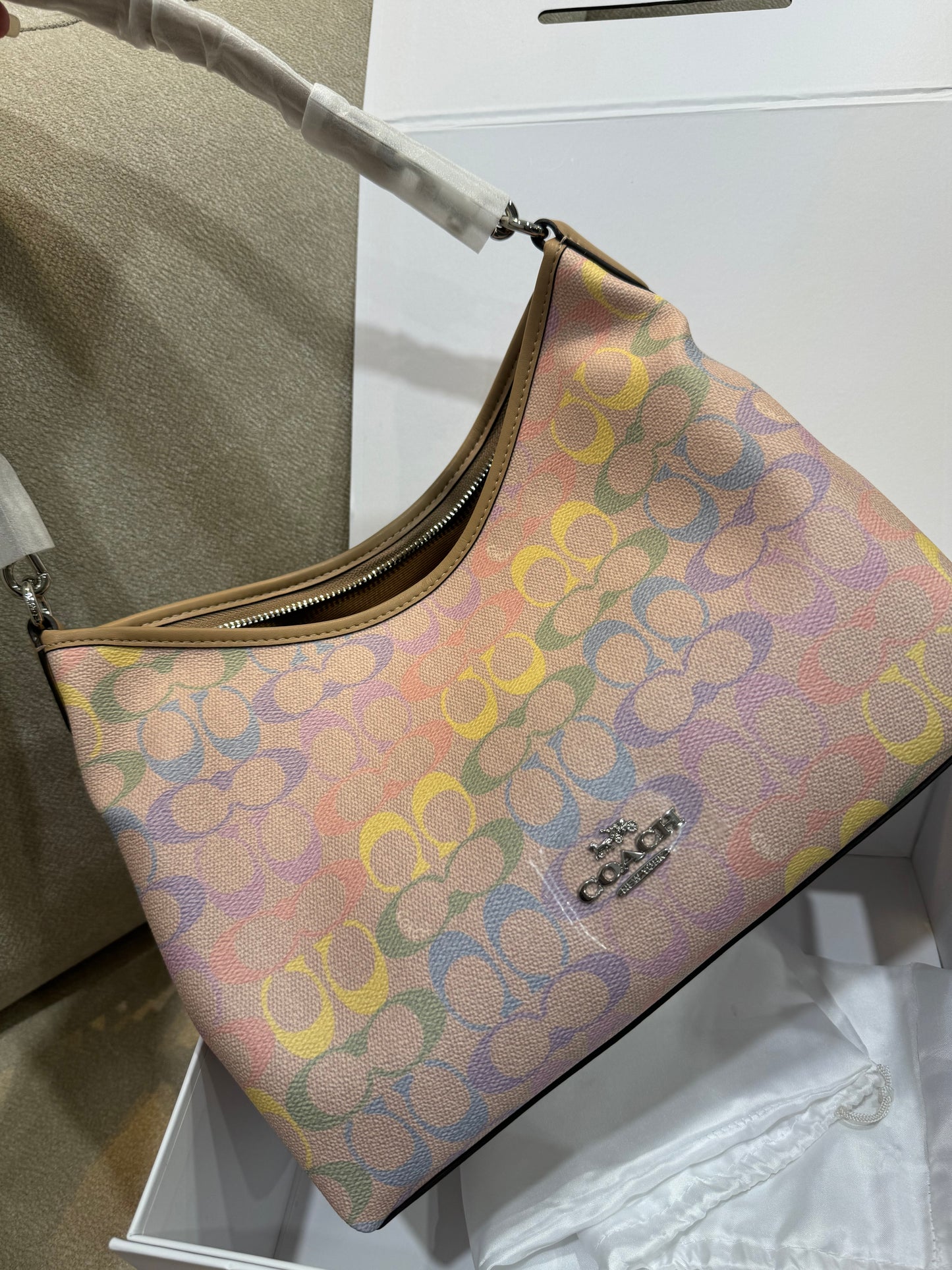 Coach Laurel Shoulder Bag In rainbow Signature Canvas
