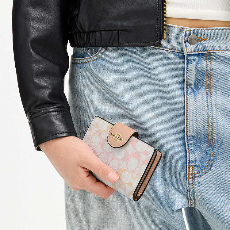 Medium Corner Zip Wallet In Signature Canvas