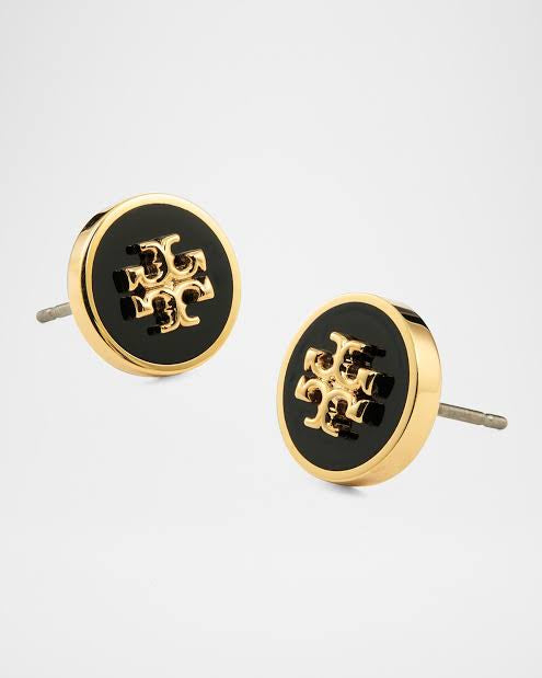 ICON ENAMEL CIRCLE-STUD EARRINGS