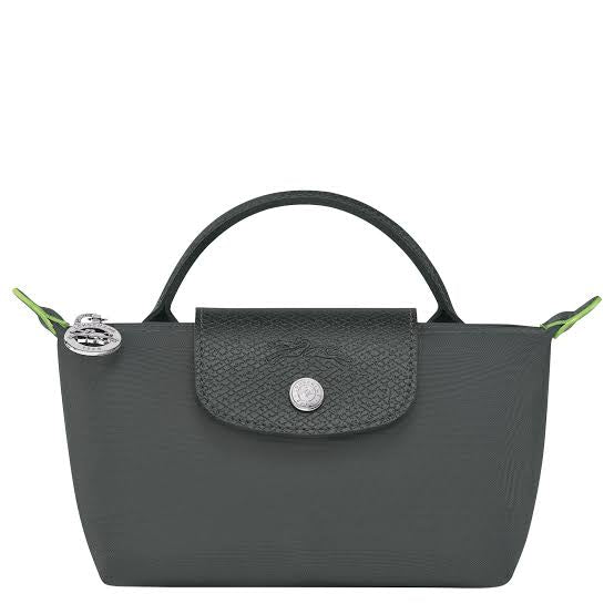 LE PLIAGE ORIGINAL POUCH WITH HANDLE Graphite Grey - Recycled Canvas