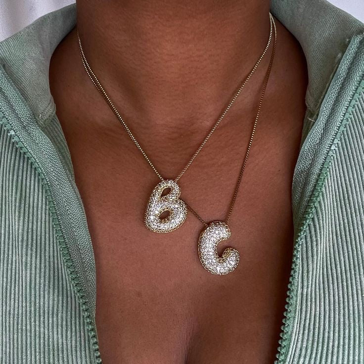 Bubble necklace & chain silver
