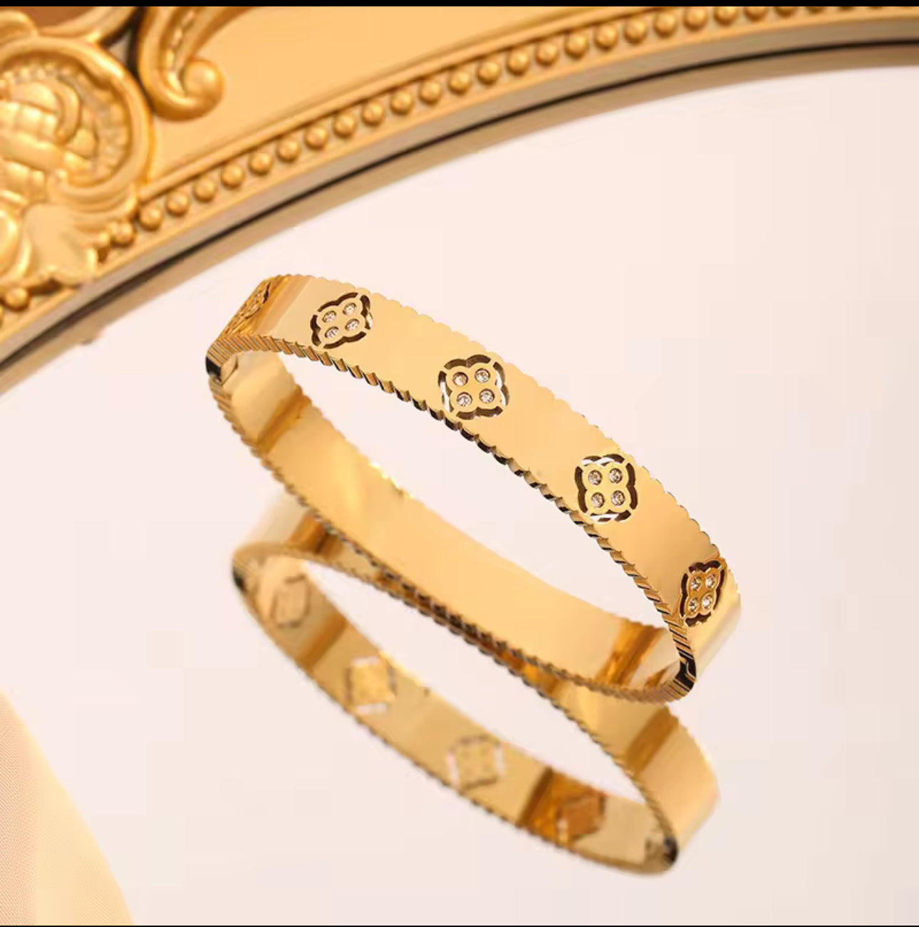 Studded clover bracelet