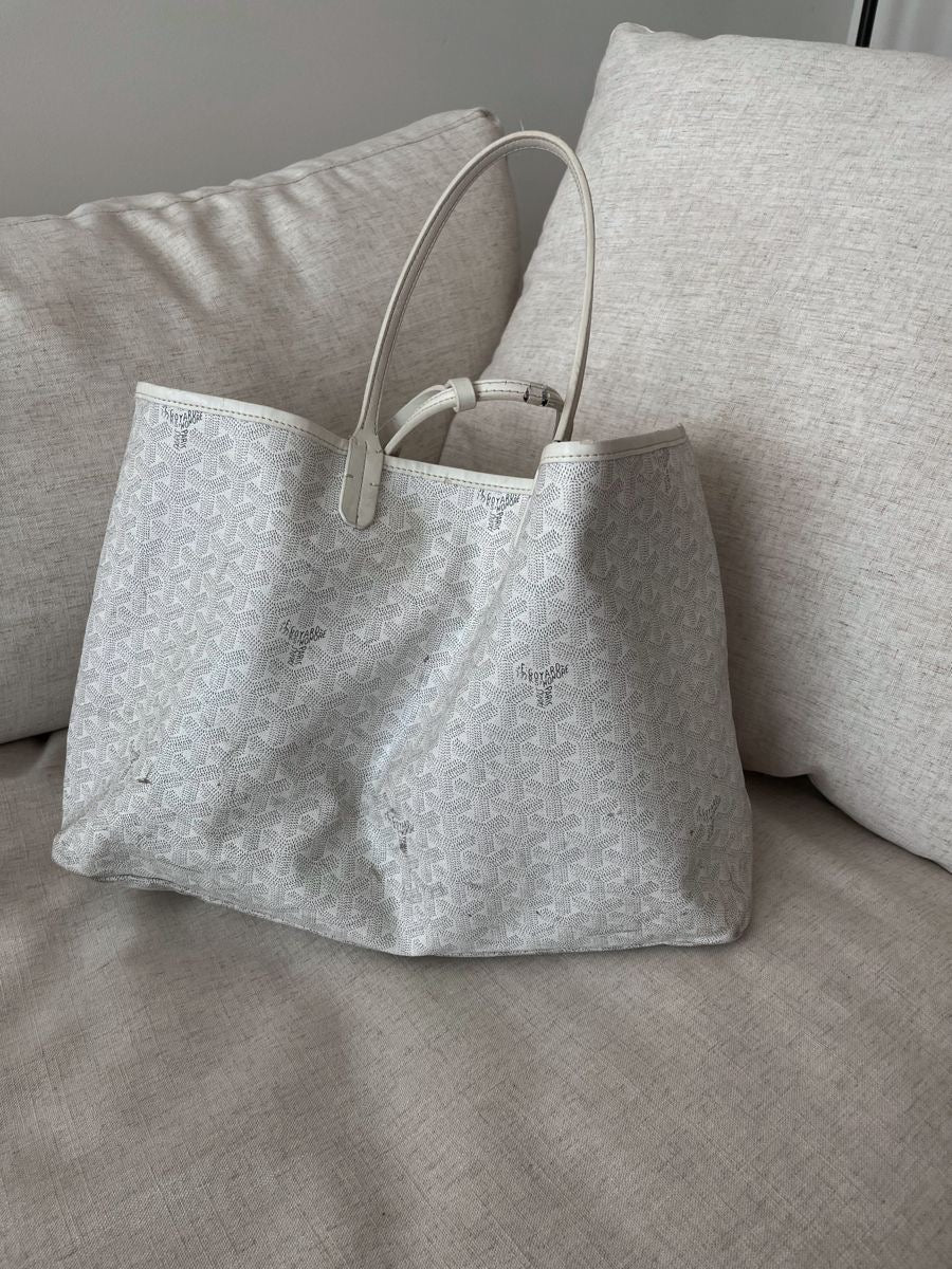 Goyard medium tote white