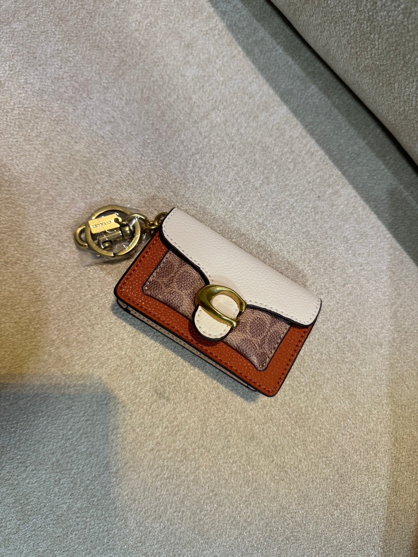 COACH® | Mini Tabby Bag Charm In signature canvas colour block