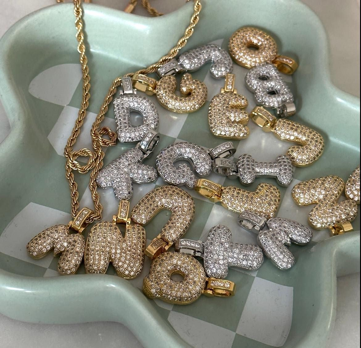 Bubble necklace & chain gold