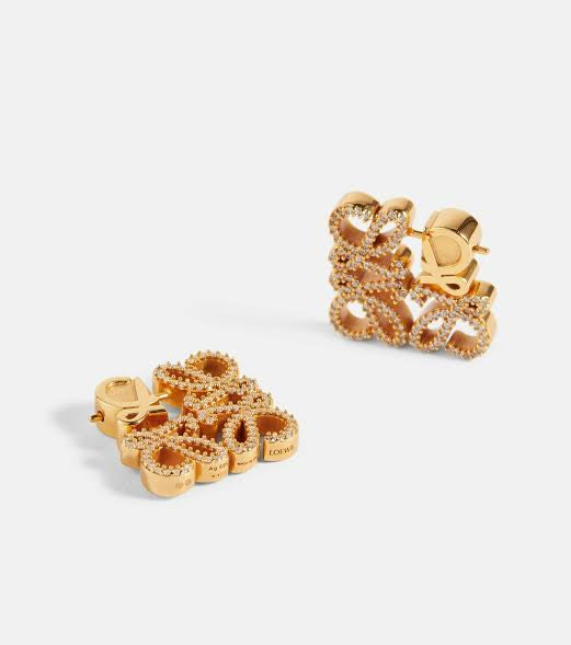 Loewe - Anagram crystal-embellished earrings