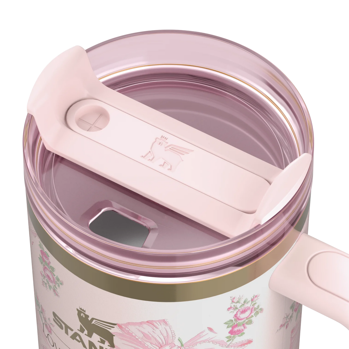 The Stanley X LoveShackFancy Holiday Quencher | 40 OZ Rose Beaux Pink