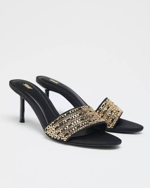 ZARA Noir chained heels