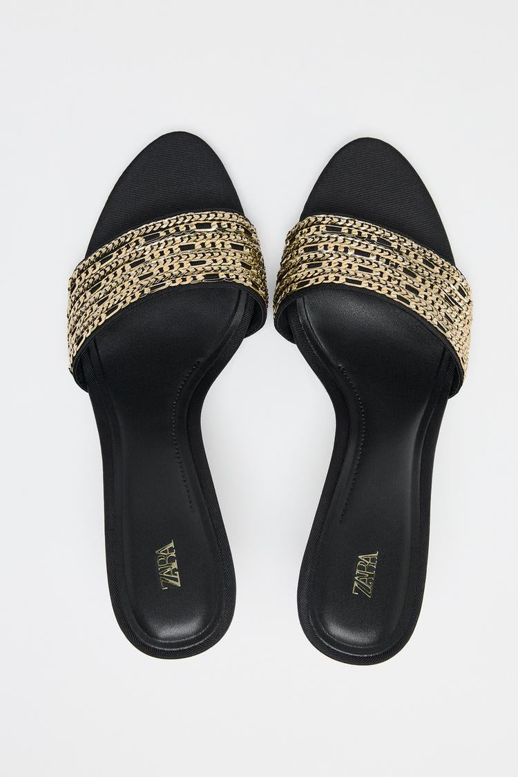 ZARA Noir chained heels