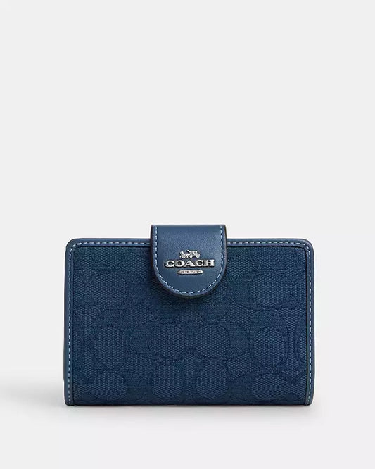 COACH® | Medium Corner Zip Wallet In Signature Jacquard