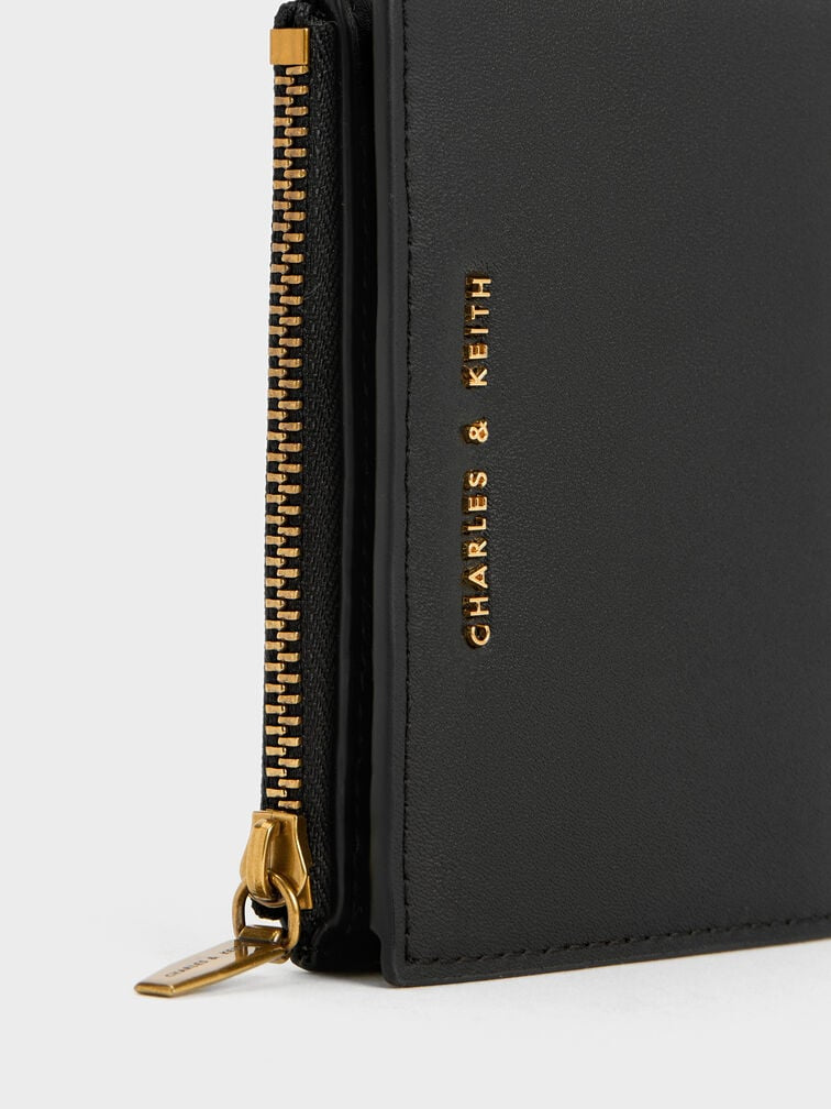 Charles & Keith Harmonee Top Zip Small Wallet- Black