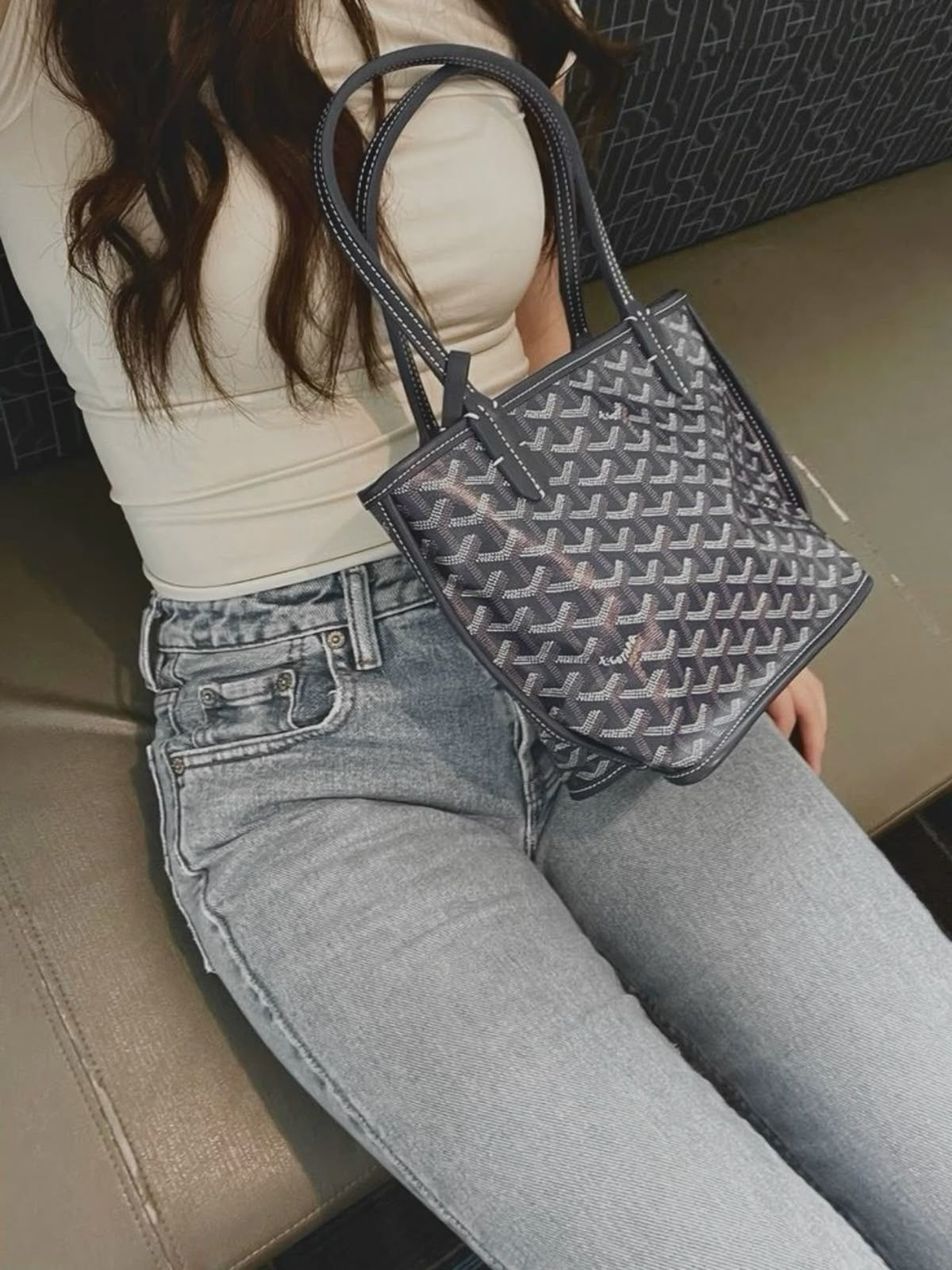 Goyard mini tote grey