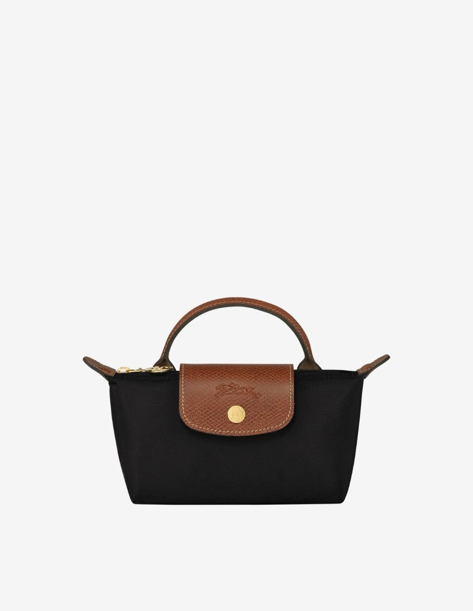 Long champ  POUCH WITH HANDLE
Black - Recycled Canvas