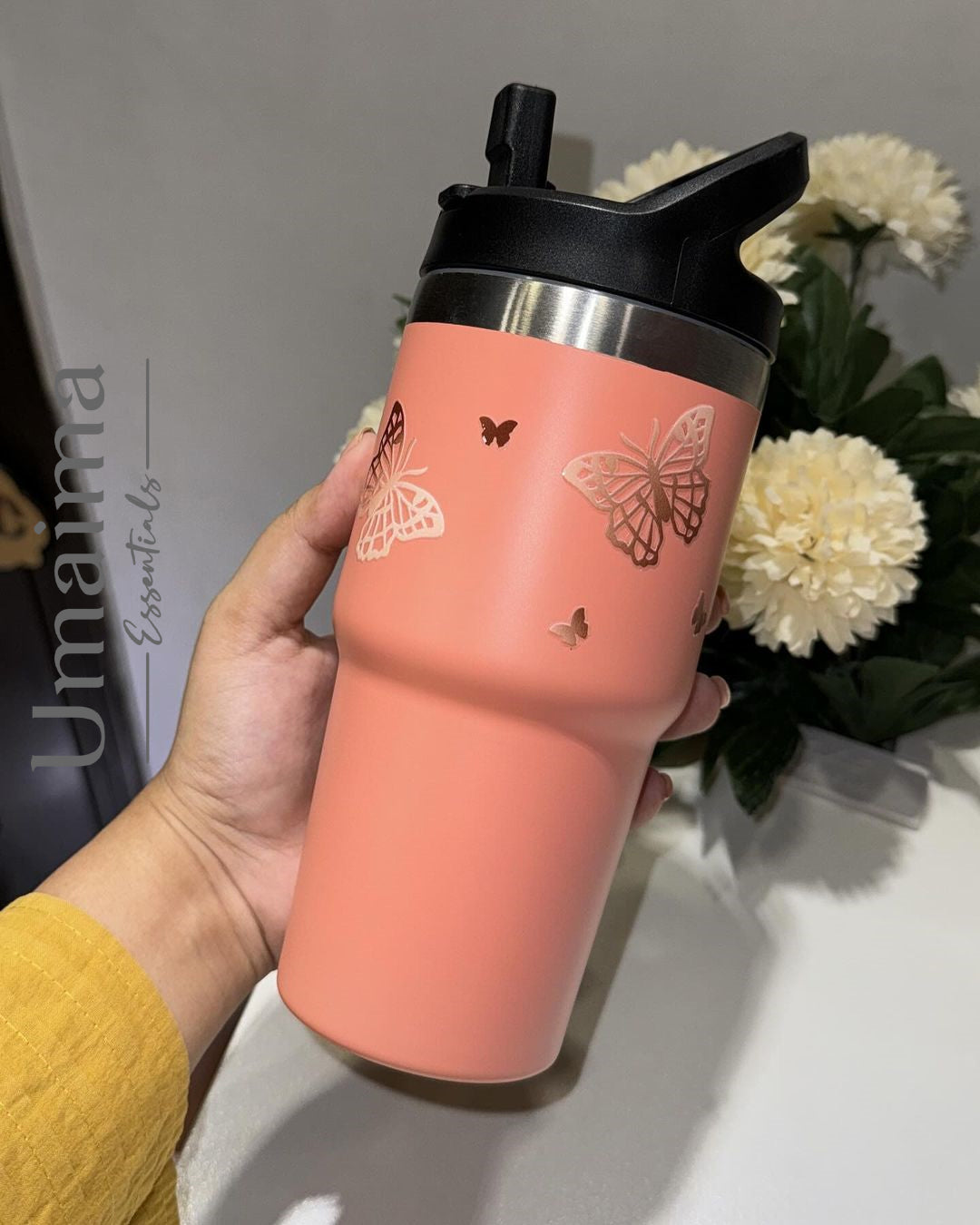 Insulated SS Tumbler 20oz Sippy Straw & Handle ❄️🌡️