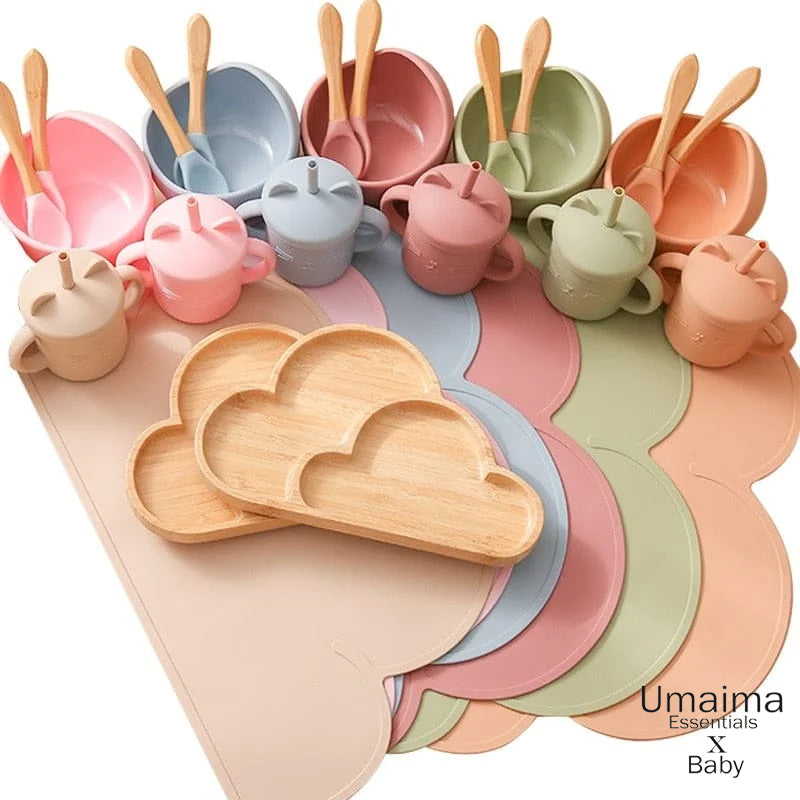 6 Pcs Set Baby Silicone Tableware