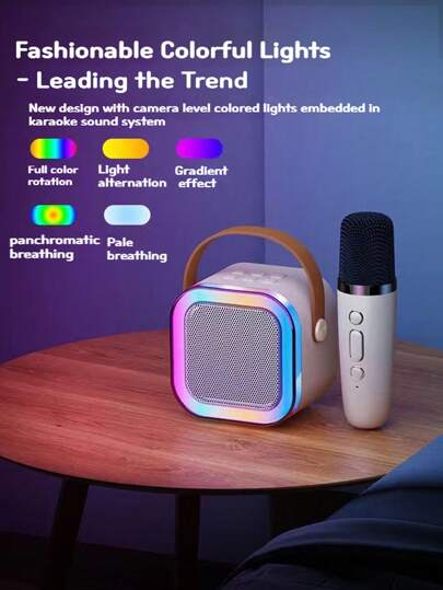 Rechargeable RGB Light Karoke With Mic Bluetooth Party Speaker