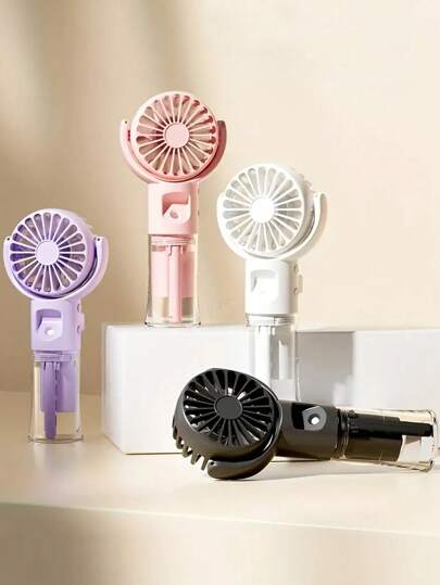 Portable Handheld Rechargeable Misting Fan With Neck Cord