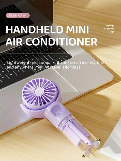 Portable Handheld Rechargeable Misting Fan With Neck Cord